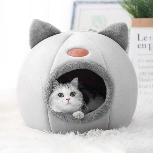 Tente cocon confortable pour chat, hiver
