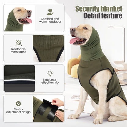 Dog Anxiety Vest and Coat-Keep Pet Calm, Dog Jacket for Thunder, Anti Anxiety Vest for Dogs and Cat Body and Ear