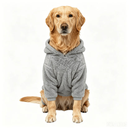 Winter Pet Dog Clothes Fleece Warm Hoodie For Medium Large Dogs Soft Dog Plush Outdoor Coat Labrador Golden Retriever Clothing