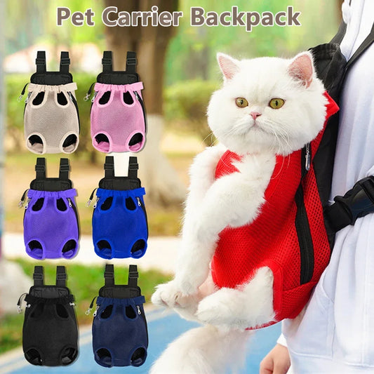 Sac à dos porte-chat ajustable, tête et pattes dehors