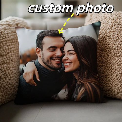 1Pc Custom Photo Throw Pillow-Personalized Double-Sided Design,Soft Plush Cushion with Insert,Perfect Gift for Various Festivals