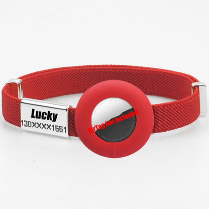 Fashion AirTag Cat Collar Elastic Customized Name Tag Tracker GPS Case Holder Anti-Loss Adjustable Pet ID Cute Dog Kitten Collar