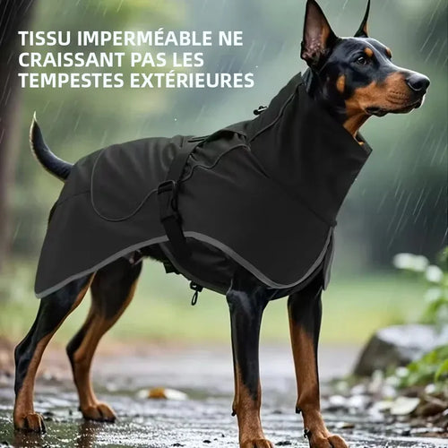 Dog Raincoat Windbreaker for All Dog Sizes Waterproof Dog Outdoor Jacket with Reflective Strip, Adjustable Straps & Snap Button