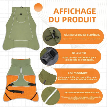Dog Raincoat Windbreaker for All Dog Sizes Waterproof Dog Outdoor Jacket with Reflective Strip, Adjustable Straps & Snap Button