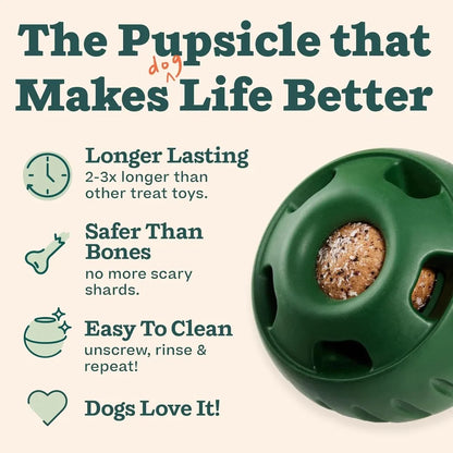 Pupsicle & Treat Tray Long-Lasting Interactive Dog Ball Toy Silicone Dog Treat Mold Keep Your Pup Busy Anti Chew Easy Clean Toys