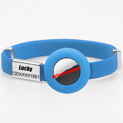 Fashion AirTag Cat Collar Elastic Customized Name Tag Tracker GPS Case Holder Anti-Loss Adjustable Pet ID Cute Dog Kitten Collar