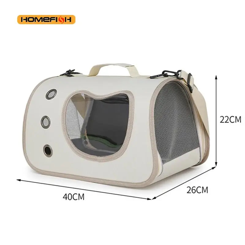 HOMEFISH Portable Pet Carrier Bag for Small Dogs Cats Outdoor Foldable Cat Bag Breathable Cat Shoulder Bag Kitten Carrying Bag