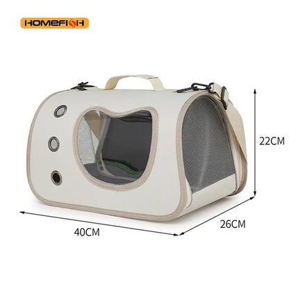 HOMEFISH Portable Pet Carrier Bag for Small Dogs Cats Outdoor Foldable Cat Bag Breathable Cat Shoulder Bag Kitten Carrying Bag