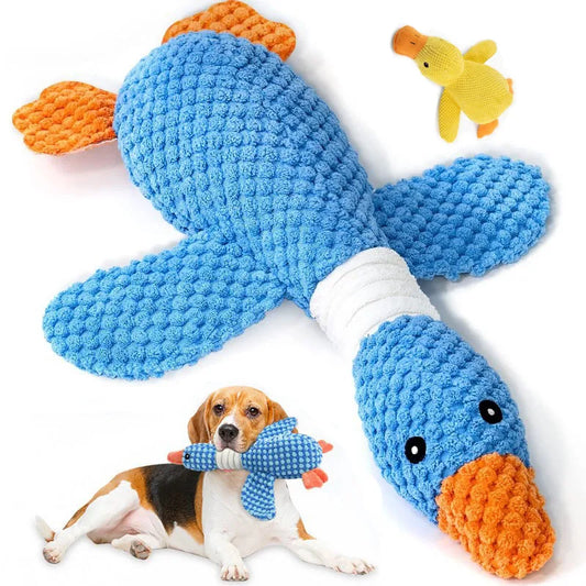 Peluche oie à couiner pour chien, jouet doux et apaisant