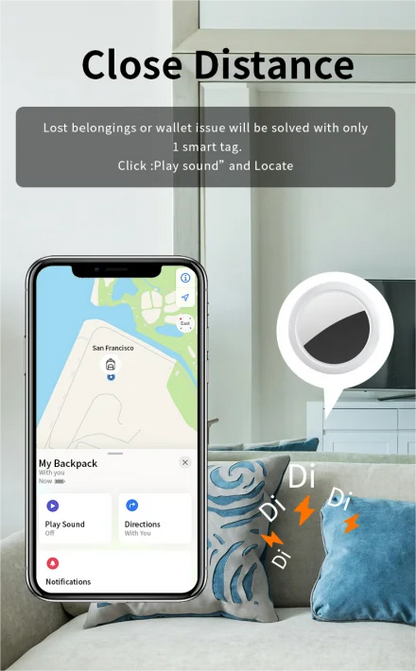 JSPTEC Airtag Bluetooth GPS Trackers IPX 5 Waterproof Sport Tracking Find My Elderly Kids Pets Available Mini Finders For IOS