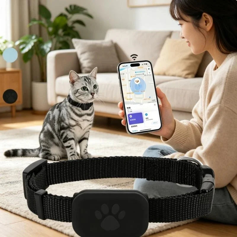 Pet Bluetooth GPS Tracker Dog Mini Tracking Movement Alert Collars Anti Lost Tracker for Cats and Puppies Remote Global Locator