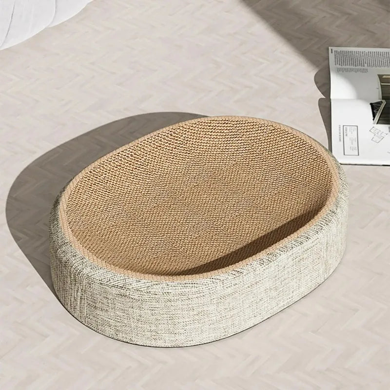 Sisal Cat Scratcher Bed, Wear-resistant Cat Scratching Pad Wrapped with Hemp Rope, Cat Toy, No Shedding, Scratch-resistant, Self