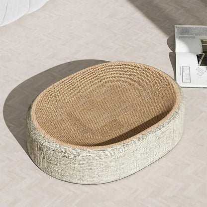 Sisal Cat Scratcher Bed, Wear-resistant Cat Scratching Pad Wrapped with Hemp Rope, Cat Toy, No Shedding, Scratch-resistant, Self