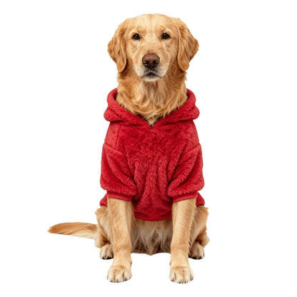 Winter Pet Dog Clothes Fleece Warm Hoodie For Medium Large Dogs Soft Dog Plush Outdoor Coat Labrador Golden Retriever Clothing