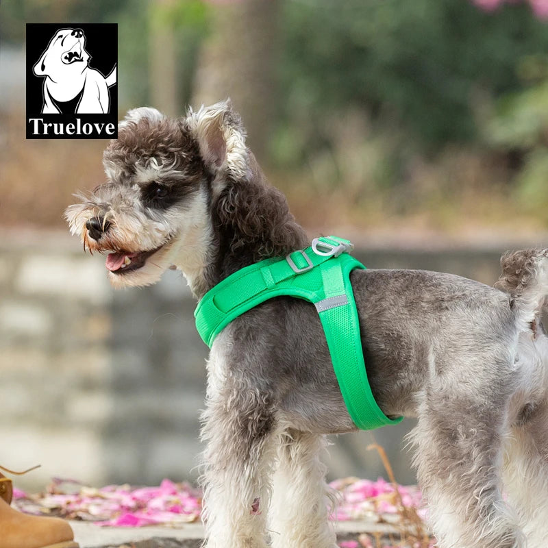 TRUELOVE Reflective Dog Harness Vest Adjustable Soft Mesh No Pull Pet Harness for Small Medium Large Dog Outdoor Walking TLH3013