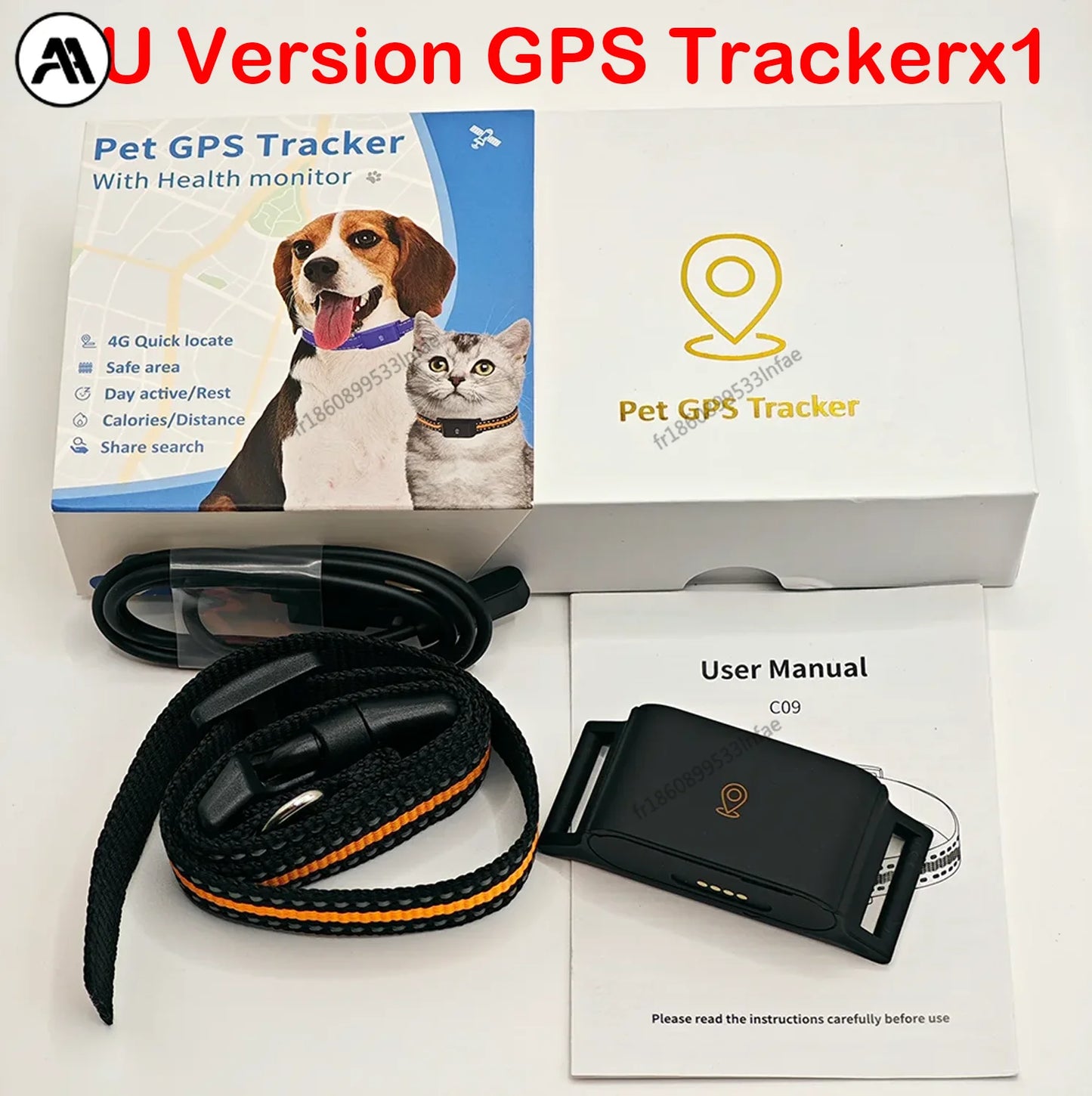 IP67 Waterproof 4G GPS Tracker for Dogs & Cats, Mini Real-Time Anti-Lost Pet Locator, Fashion Smart Collar for Pets