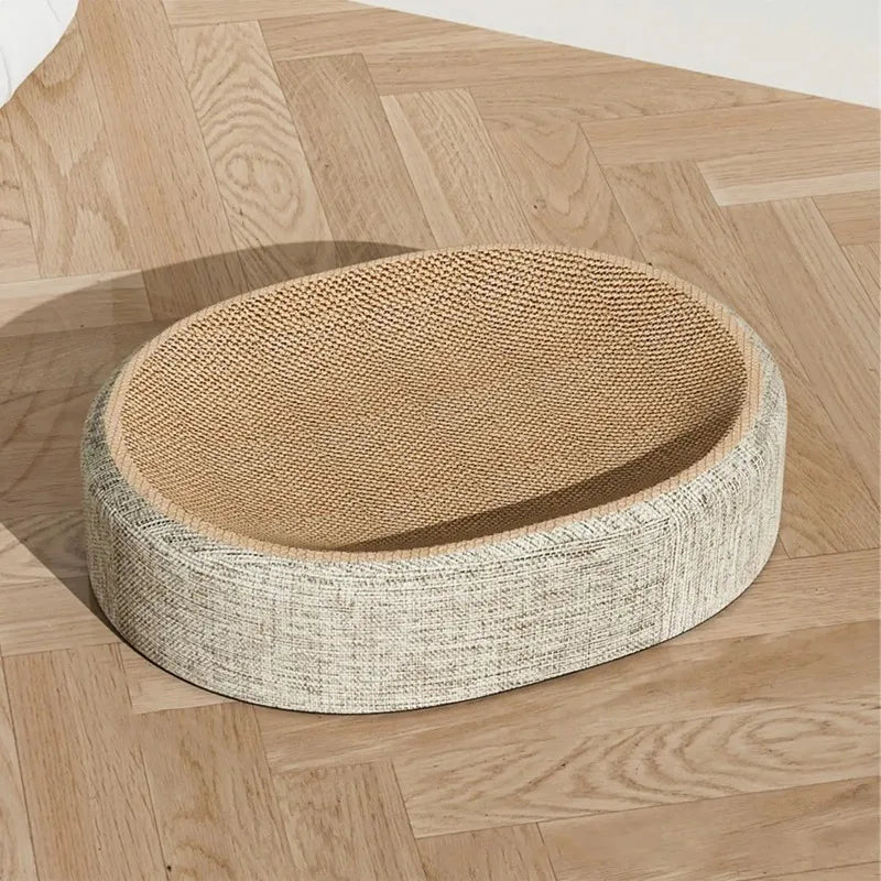 Sisal Cat Scratcher Bed, Wear-resistant Cat Scratching Pad Wrapped with Hemp Rope, Cat Toy, No Shedding, Scratch-resistant, Self