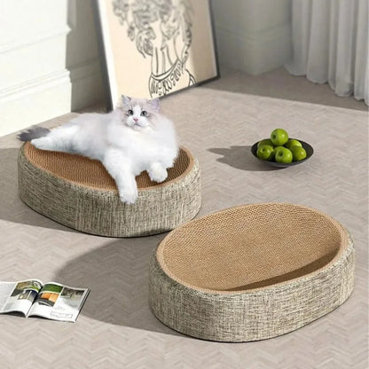 Sisal Cat Scratcher Bed, Wear-resistant Cat Scratching Pad Wrapped with Hemp Rope, Cat Toy, No Shedding, Scratch-resistant, Self