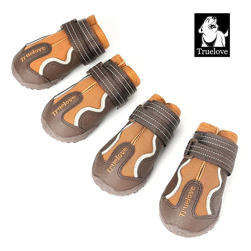 Truelove Dog Shoes for Large Medium Dog Boots & Paw Protectors for Winter Snowy Day Pavement Waterproof with TPR Sole TLS3963