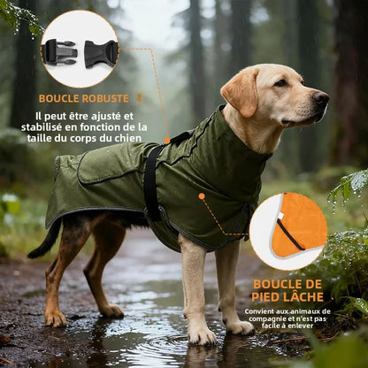 Dog Raincoat Windbreaker for All Dog Sizes Waterproof Dog Outdoor Jacket with Reflective Strip, Adjustable Straps & Snap Button
