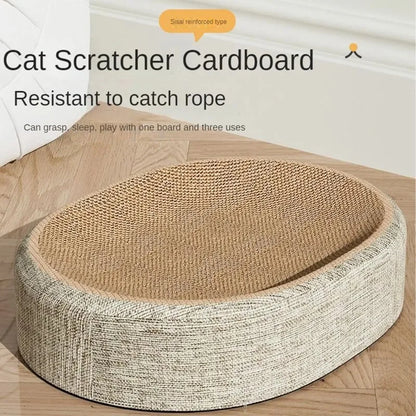 Sisal Cat Scratcher Bed, Wear-resistant Cat Scratching Pad Wrapped with Hemp Rope, Cat Toy, No Shedding, Scratch-resistant, Self