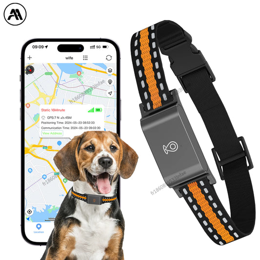 Collier GPS 4G étanche IP67 pour chien et chat, traceur anti-fugue