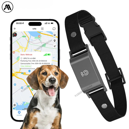 IP67 Waterproof 4G GPS Tracker for Dogs & Cats, Mini Real-Time Anti-Lost Pet Locator, Fashion Smart Collar for Pets