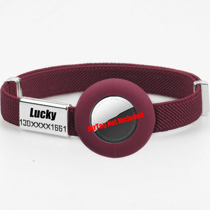 Fashion AirTag Cat Collar Elastic Customized Name Tag Tracker GPS Case Holder Anti-Loss Adjustable Pet ID Cute Dog Kitten Collar