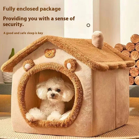 Niche cabane douillette pour chat et petit chien