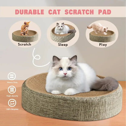 Sisal Cat Scratcher Bed, Wear-resistant Cat Scratching Pad Wrapped with Hemp Rope, Cat Toy, No Shedding, Scratch-resistant, Self