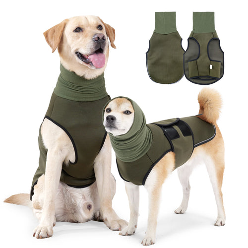 Dog Anxiety Vest and Coat-Keep Pet Calm, Dog Jacket for Thunder, Anti Anxiety Vest for Dogs and Cat Body and Ear