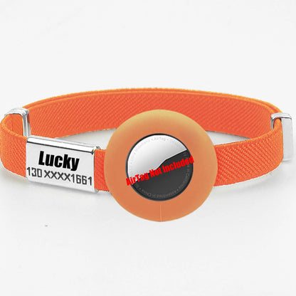 Fashion AirTag Cat Collar Elastic Customized Name Tag Tracker GPS Case Holder Anti-Loss Adjustable Pet ID Cute Dog Kitten Collar